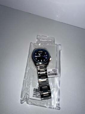 Techno Pave Stainless Steel Blue Dial Wrist Watch